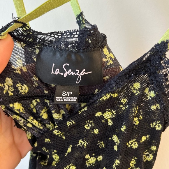 La Senza Floral Mesh Lace Criss-Cross Back Mini Dress - Picture 5 of 6